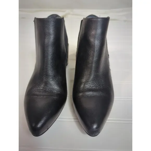 United Nude Leather Calf Hair Bootie Metallic Geometric Block Heel 37 - Picture 4 of 14